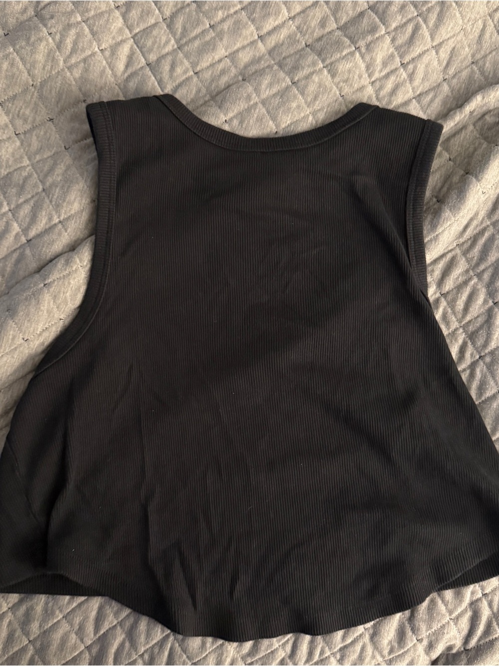 Aerie Women's Black Ribbed Sleeveless Crop Tank Top